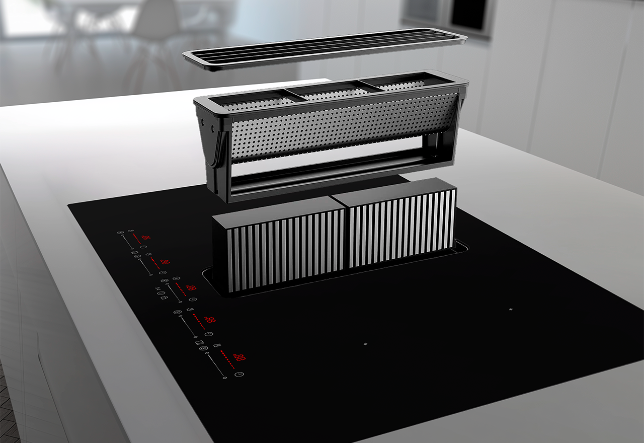 Copenhagen Gloss kogeplade med indbygget emhætte