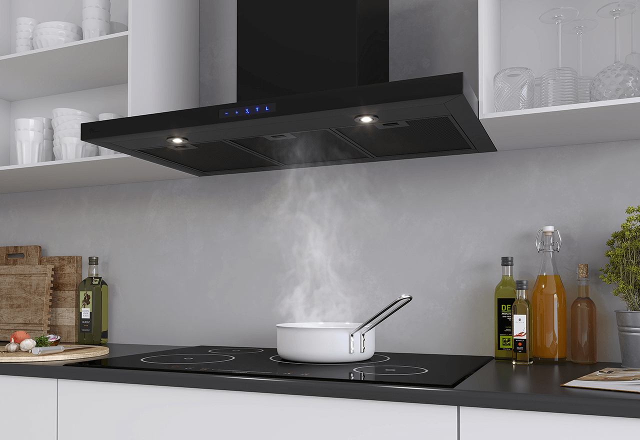 Harwich II væg 900 mm Sort uden motor