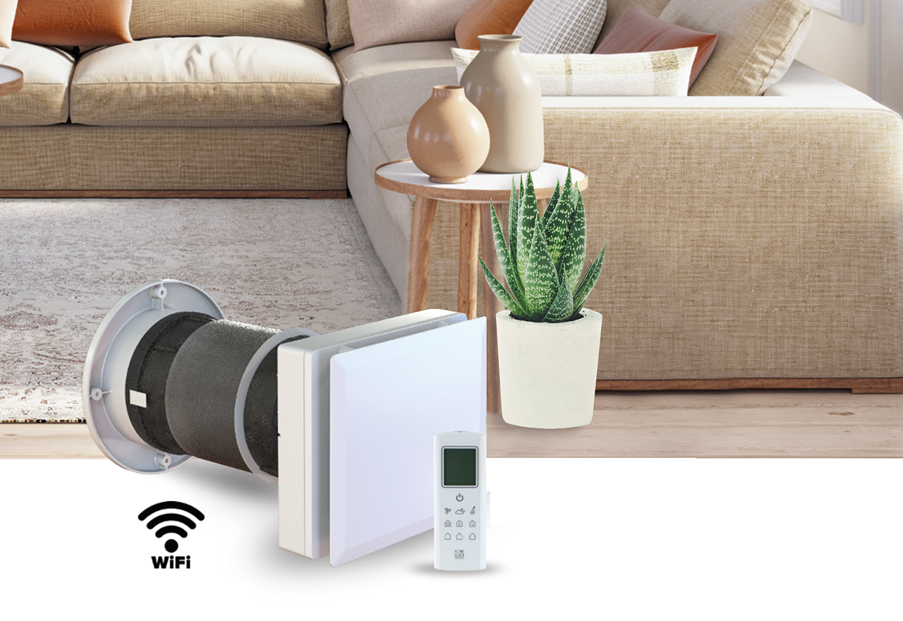 HRW Ø100 Multicom med fjernbetjening - Varmegenvinding