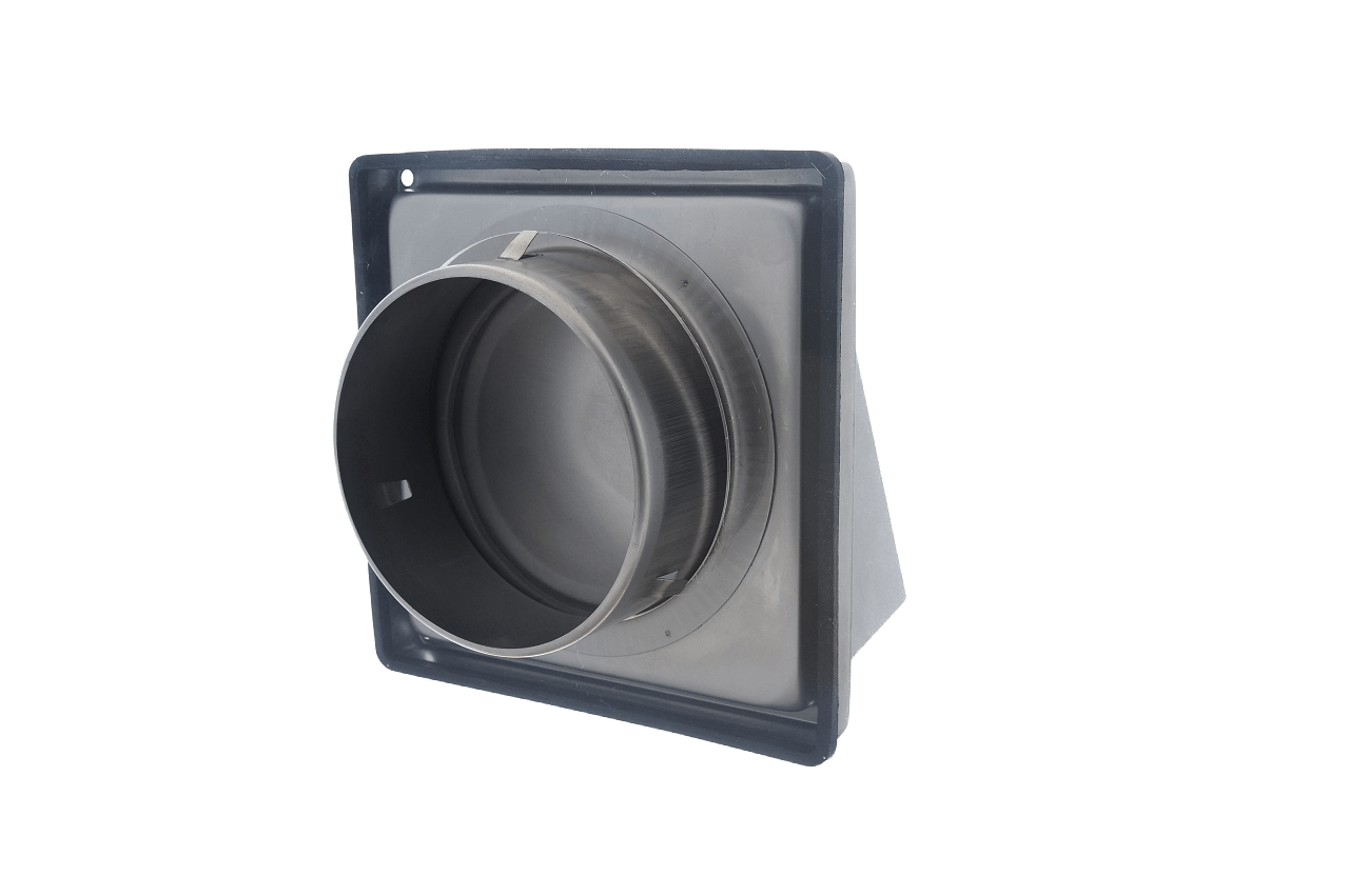 Stormkappe i RF stål med spjæld - Ø125 Stormkappe i RF stål med spjæld - Ø125