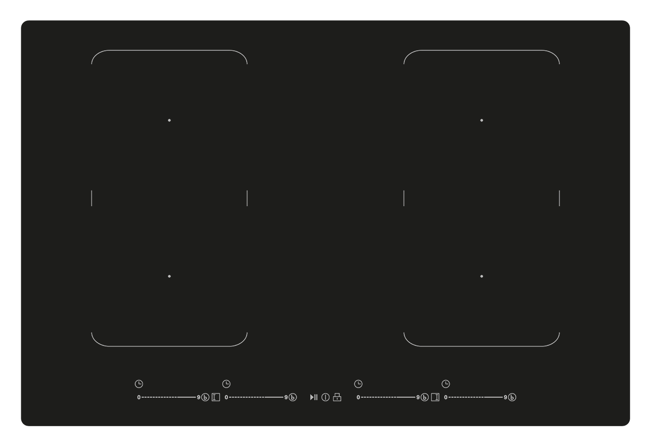Nordic 6780 induktionskogeplade, 80 cm