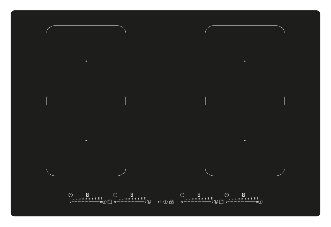 Nordic 6780 induktionskogeplade, 80 cm